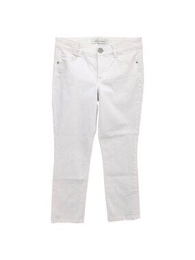 Vintage America Fab Body Sculpt Cropped Jeans Womens White Stretch Denim Size 27